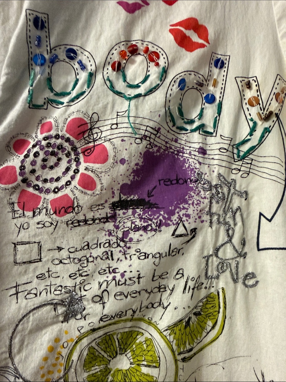 Desigual Cotton Embellished Graphic Button-Front Tunic